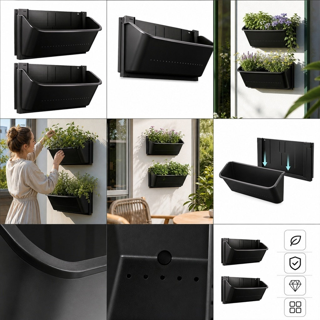 Vertical Planter - 2 Adet Dikey Duvar Saksısı, Gerçek
